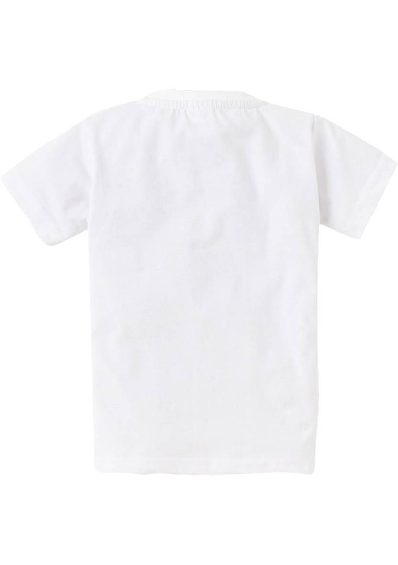 Boys & Girls Graphic Print Cotton Blend Regular T Shirt  (White, Pack of 1) - Indya