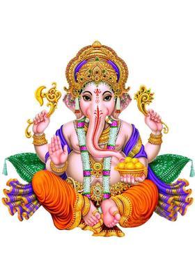 Decor Villa 50 cm 3D Ganeshji JUST Peel & Stick Trendy for Living Room,Office Prayer Room etc Self Adhesive Sticker  (Pack of 1)