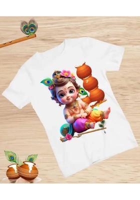 Boys & Girls Solid Pure Cotton Regular T Shirt  (White, Pack of 1)