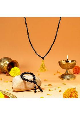 Original Ebony Wood Karungali Malai Mala & Karungali Malai Bracelet Combo (Kids) Wood Necklace