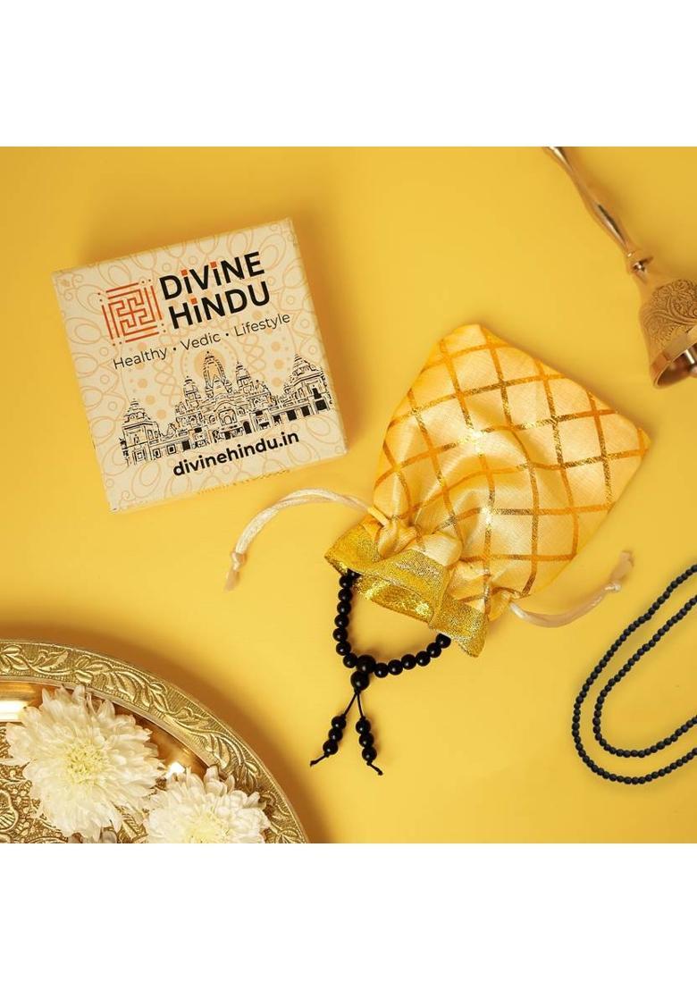 Original Ebony Wood Karungali Malai Mala & Karungali Malai Bracelet Combo (Kids) Wood Necklace - Indya