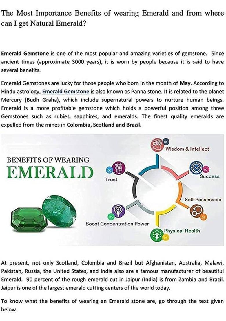 barmunda gems Green Cut Natural Emerald Beryl Gemstone  (7 carat) - Indya
