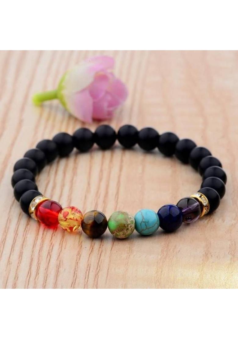 Lava, 7 Chakra Beads Bracelet - Indya