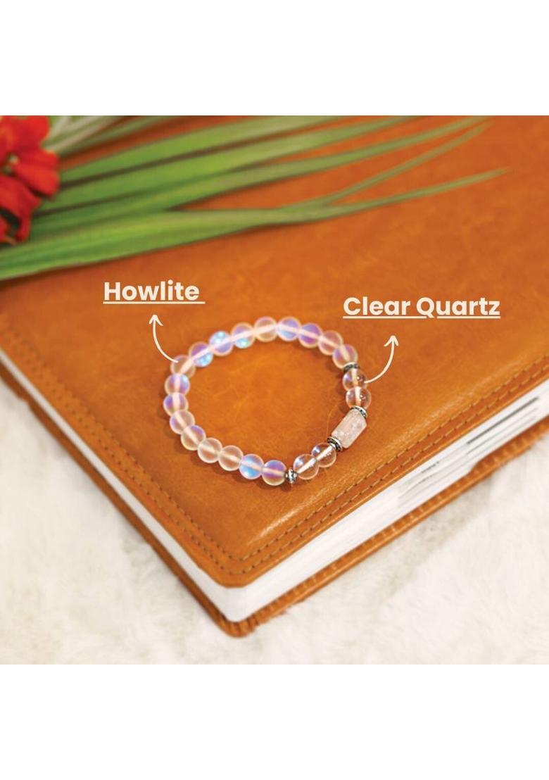 Stone, Crystal, Clear Quartz Beads, Quartz Bracelet - Indya