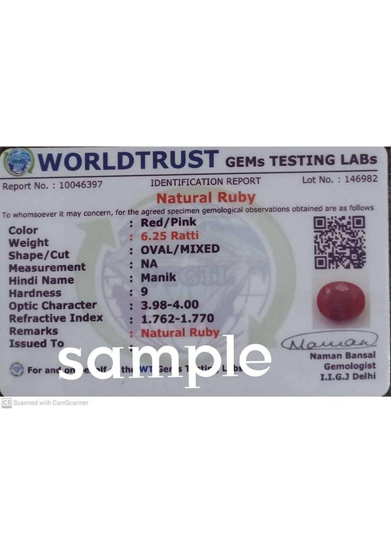 Aanya Jewels 6.25 Ratti Pearl GemStone 100% Certified Original Moti Stone Pearl Stone - Indya