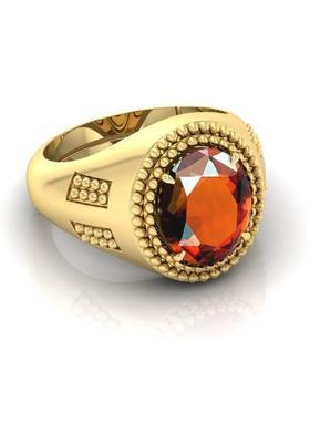 8.25 Ratti Gomed gemstone Gold Plated adjustable ring for men & women Crystal Garnet Gold Plated Ring