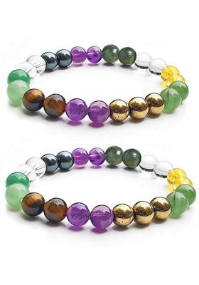 Stone, Crystal Beads Bracelet  (Pack of 2)