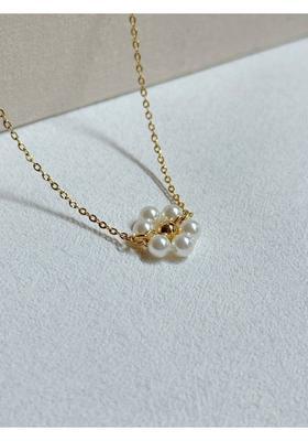 Gleve Anti Tarnish Stainless Steel Gold Stylish NC Pearl Gold-plated Plated Stainless Steel Necklace