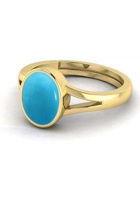 12.25 Ratti Firoja Turquise Gemstone With Lab Ceertificate Stone Turquoise Rhodium Plated Ring