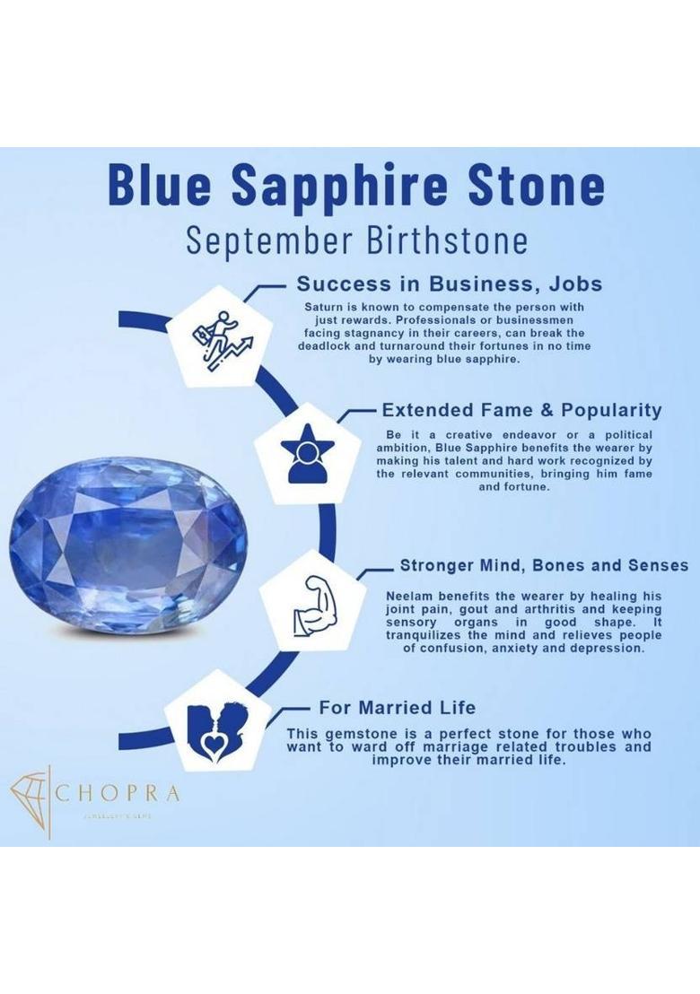 Blue Sapphire/Neelam Gemstone Panchdhatu Adjustable Ring for Women & Men Brass Sapphire Gold Plated Ring - Indya