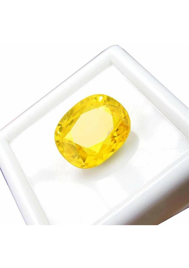 Artigen Yellow Sapphire Gemstone or Pukhraj Stone for Locket or Pendant & Ring 10 Ratti Sapphire Stone - Indya