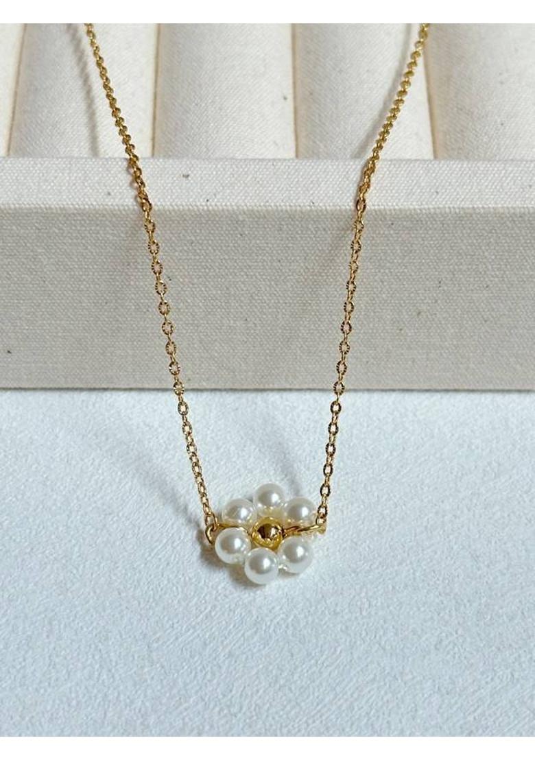 Glowzi Anti Tarnish Stainless Steel Gold Stylish NC Pearl Gold-plated Plated Stainless Steel Layered - Indya