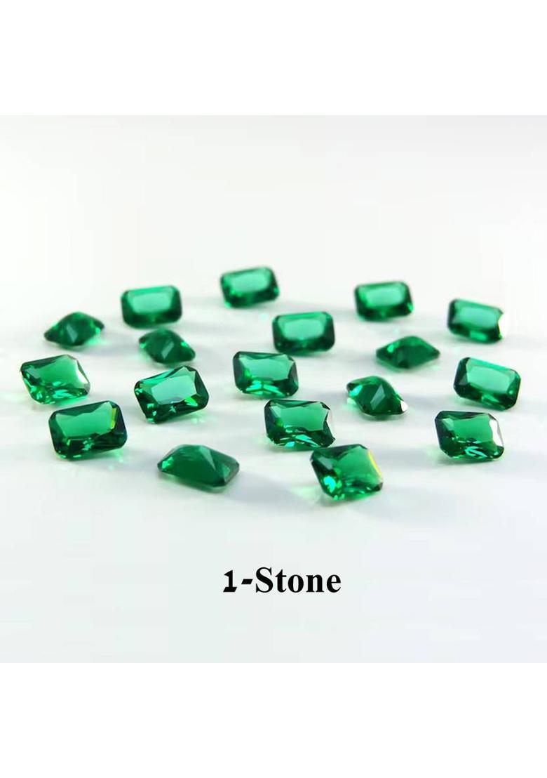 REAL GEMS Natural 5.2-Carat Dark Green Loose 10x12mm square Shape Gemstone Emerald Stone - Indya