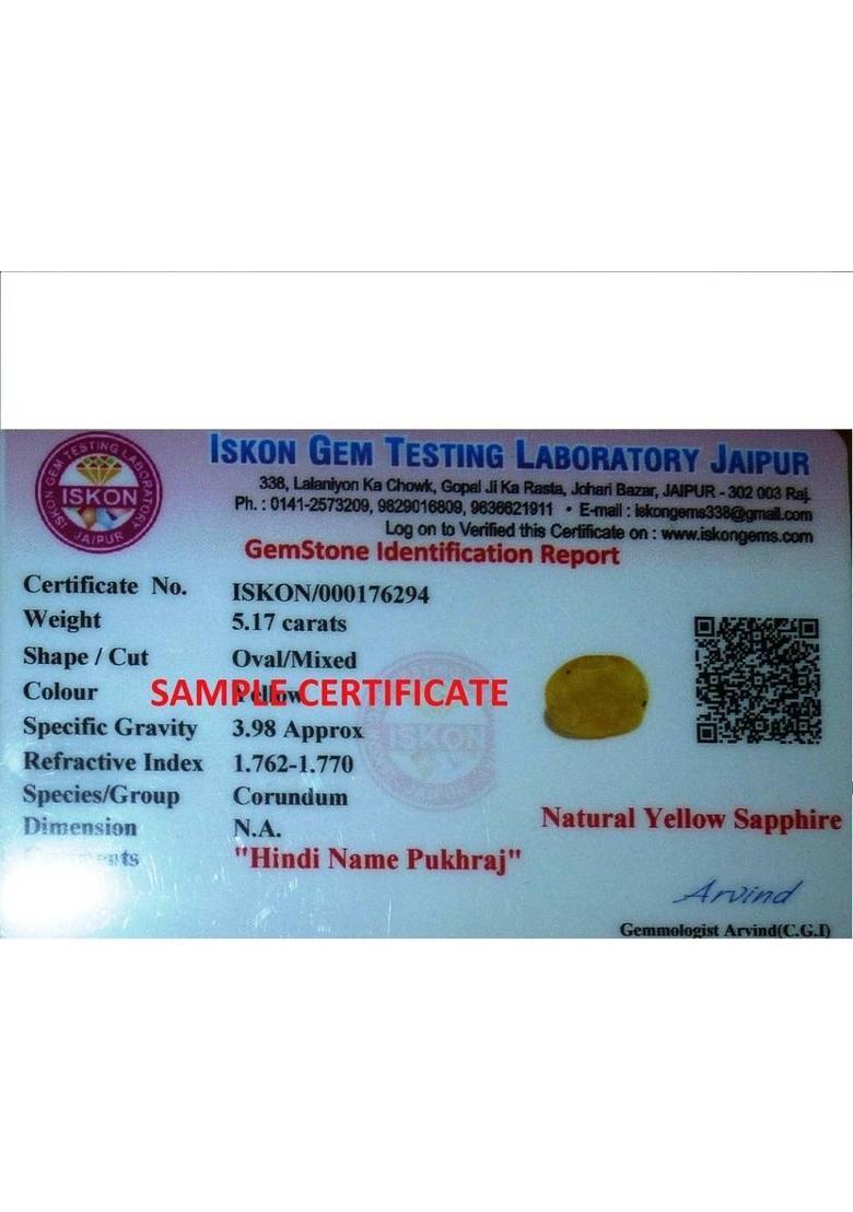 Ankit Collection Yellow Cut Natural Sapphire Gemstone  (5.3 carat) - Indya