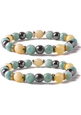 Stone, Crystal Beads Bracelet  (Pack of 2)
