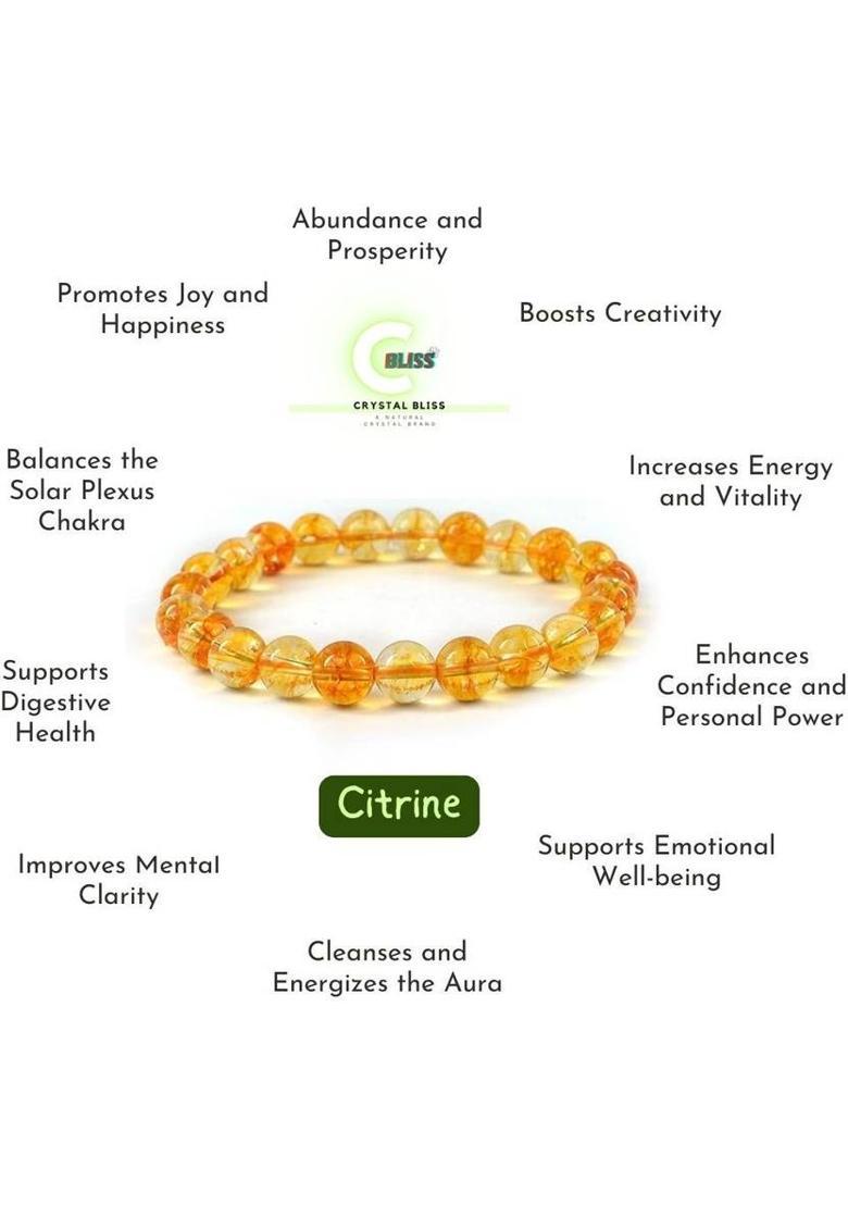 Crystal, Citrine Beads, Agate, Crystal, Jade, Quartz Bracelet - Indya