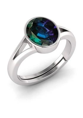 14.25 Ratti Alexandrite Gemstone Ring Shell Alexandrite Rhodium Plated Ring