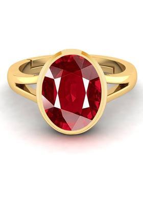 5.25 Ratti Created Ruby Manik Gemstone Adjustable Ring for Men