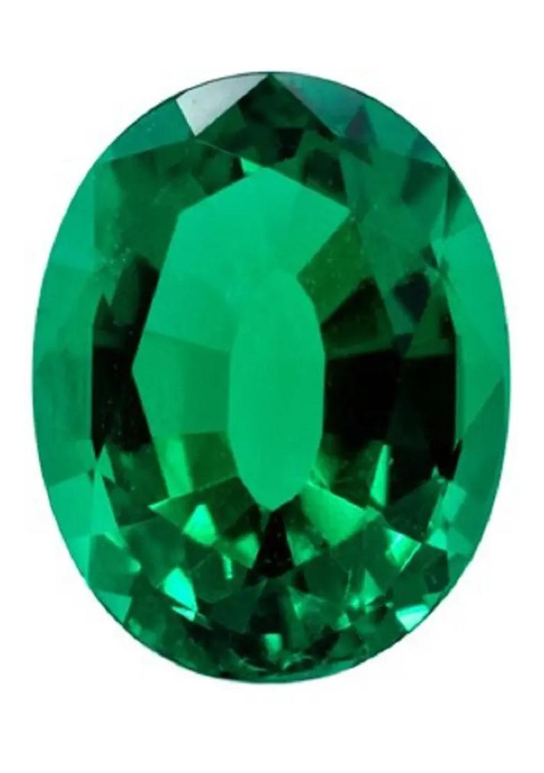 Gems Jewels Onlline 5.25 Carat Loose Certified Natural Colombian Emerald - Panna Stone Emerald Stone - Indya