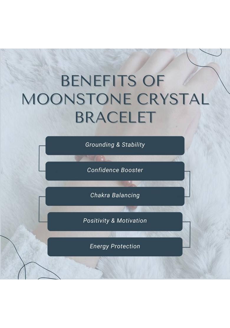 Crystal Crystal, Moonstone Bracelet - Indya