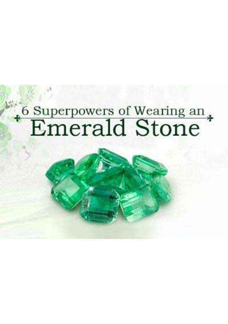 MARATNAGEMS 10.25 Ratti Created Emerald Panchdhat Pendant for Men and Women Emerald Brass - Indya