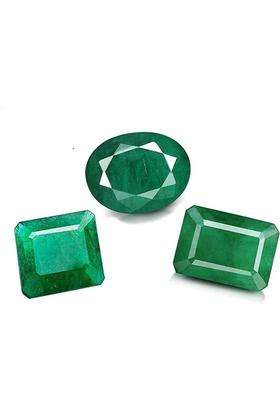 house of common Emerald Stone 3pcs pack Choki oval Panna stone Emerald Stone