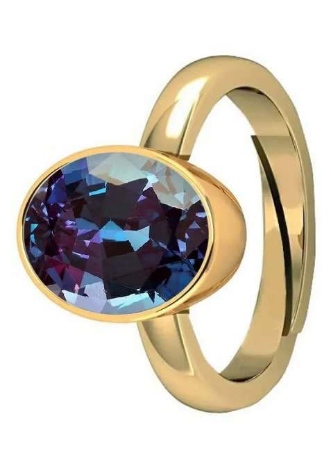 12.25 Ratti Alexandrite Gemstone Ring Brass Alexandrite Rhodium Plated Ring