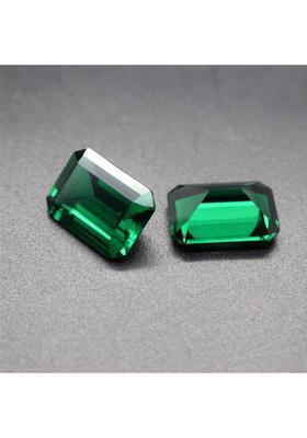 REAL GEMS Natural Green square Shape 10x12mm 5.2-Carat Dark Green Loose Gemstone Emerald Stone