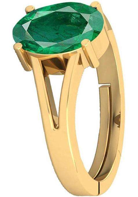 10.25 Ratti Emerald Panna Stone Adjustable Ring Stone Ring