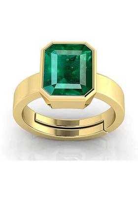 10.25 Ratti Created Panna Gemstone Emerald Ring for Men and Women Brass Emerald Ring