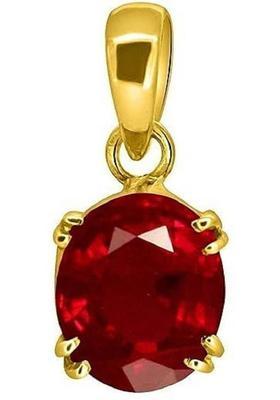 barmunda gems 7.25 Ratti Created Ruby Panchdhatu Gold Plated Pendant Locket for Men and Women Ruby Metal