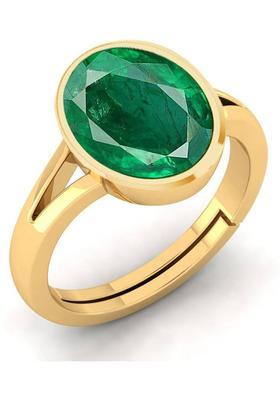 7.25 Ratti Created Emerald Panna Gemstone Adjustable Ring for Men