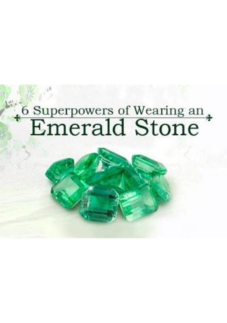 7.25 Ratti Created Emerald Panna Gemstone Adjustable Ring for Men