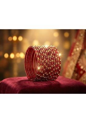 Glass Bangle Set  (Pack of 10)