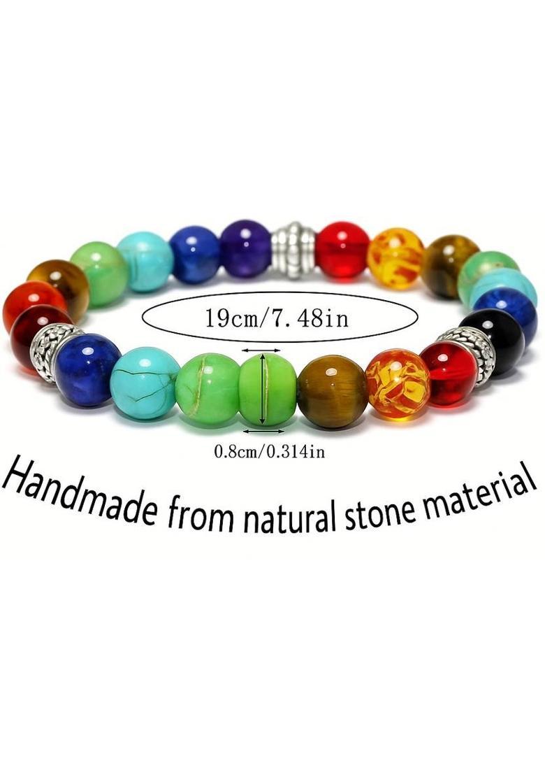 Crystal, 7 Chakra Beads, Agate, Crystal, Jade, Quartz Bracelet - Indya