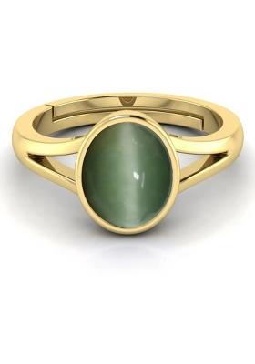 14.25 Ratti Natural Lehsuniya Cats Eye Gemstone Brass Cat