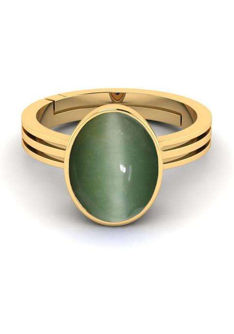 10.25 Ratti Cat's Eye Lehsuniya Gemstone Ring Alloy Cat's Eye Sterling Silver Stone Cat's Eye Brass Plated Ring