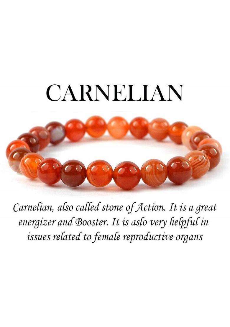 Crystal, Red Beads, Agate, Crystal, Jade, Quartz Bracelet - Indya