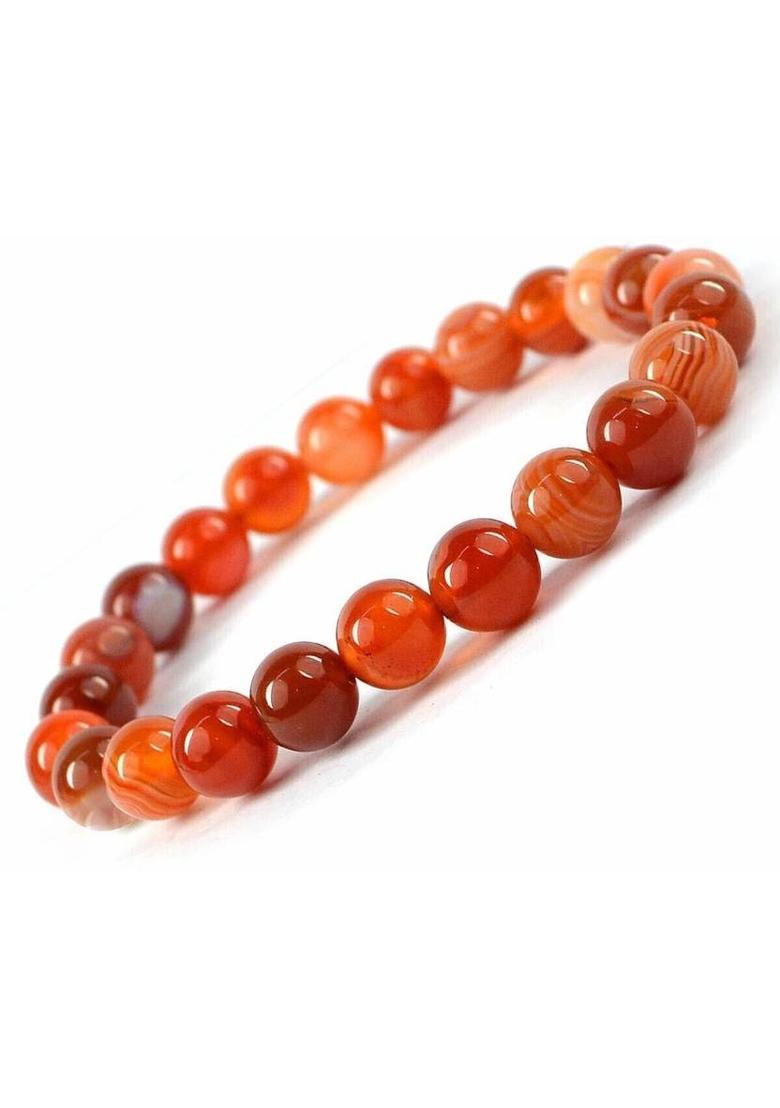 Crystal, Red Beads, Agate, Crystal, Jade, Quartz Bracelet - Indya