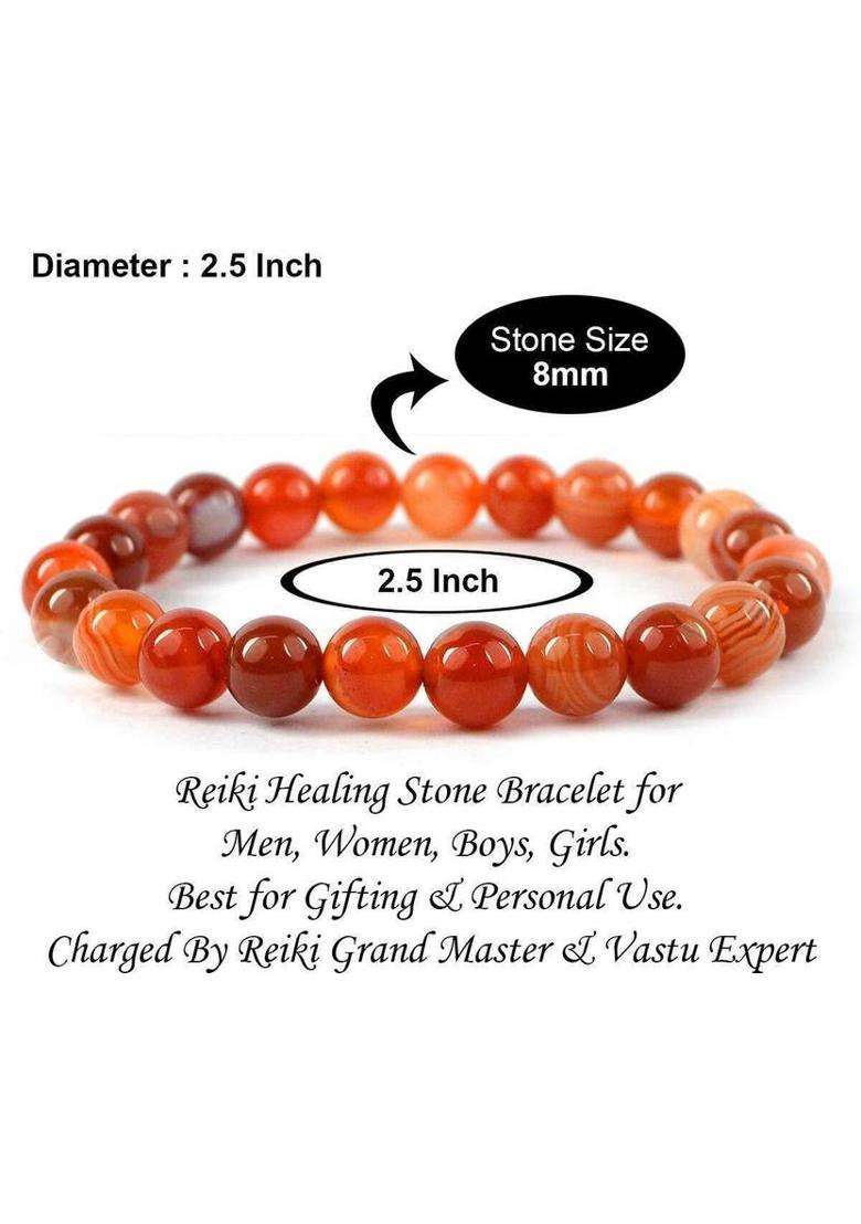 Crystal, Red Beads, Agate, Crystal, Jade, Quartz Bracelet - Indya