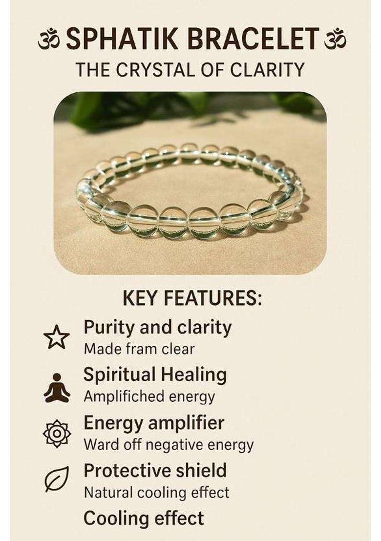 Crystal, Clear Quartz Beads, Agate, Crystal, Jade, Quartz Bracelet - Indya