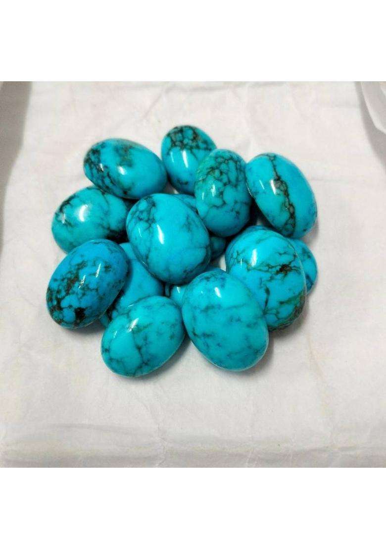 55Carat Natural Line Turquoise Loose Stone 6.25 Ratti 5.68 Carat Firoza Oval Shape Turquoise Stone - Indya