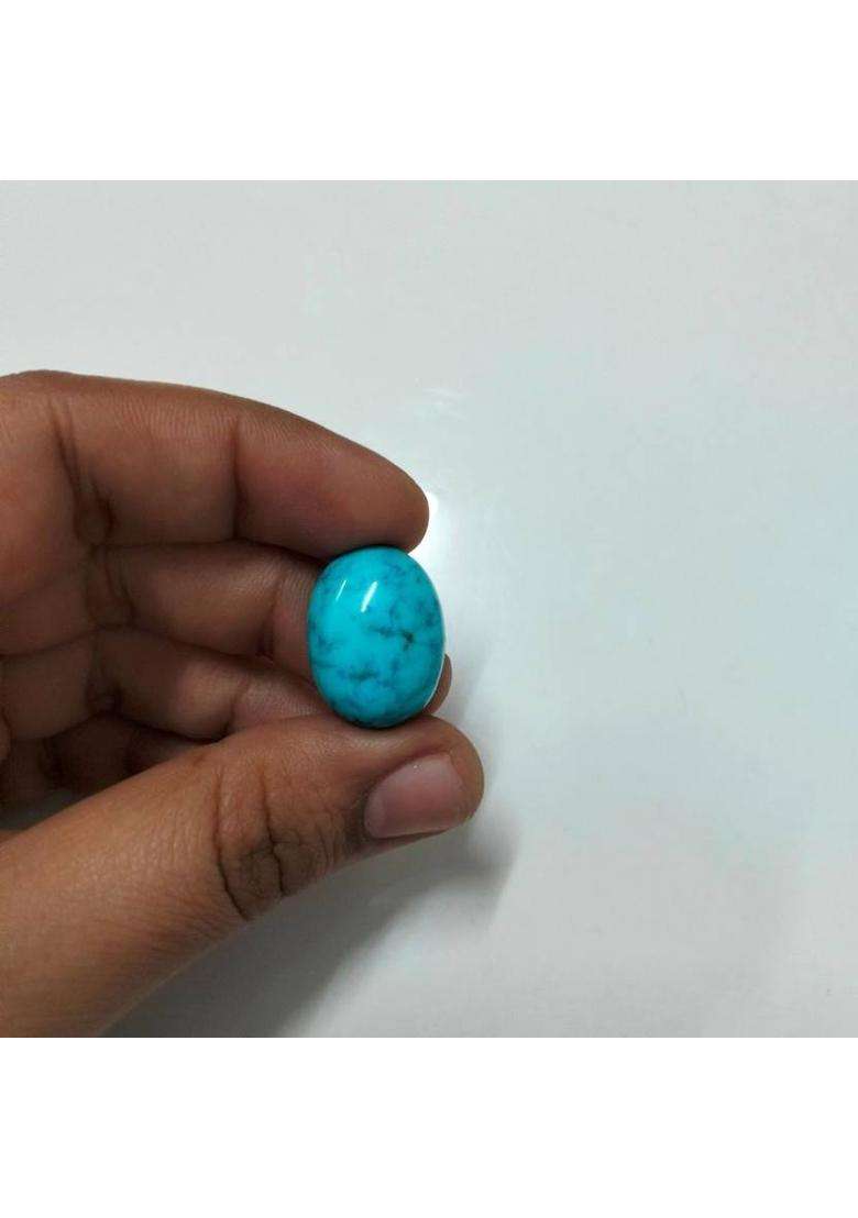 55Carat Natural Line Turquoise Loose Stone 6.25 Ratti 5.68 Carat Firoza Oval Shape Turquoise Stone - Indya