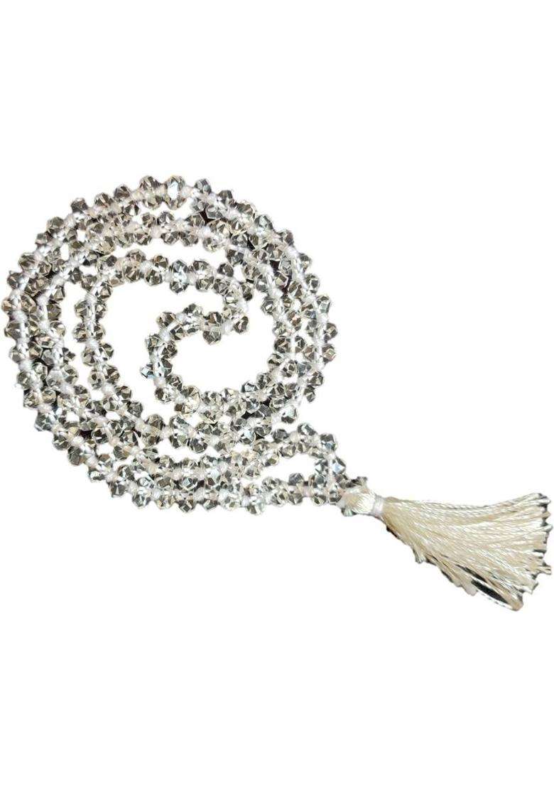 PURE SPHATIK DIAMOND CUT MALA 108 BEADS Zircon Stone Chain - Indya