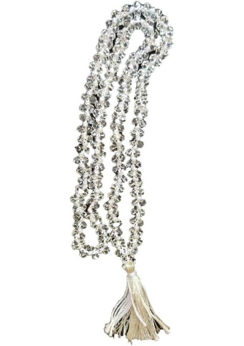 PURE SPHATIK DIAMOND CUT MALA 108 BEADS Zircon Stone Chain - Indya