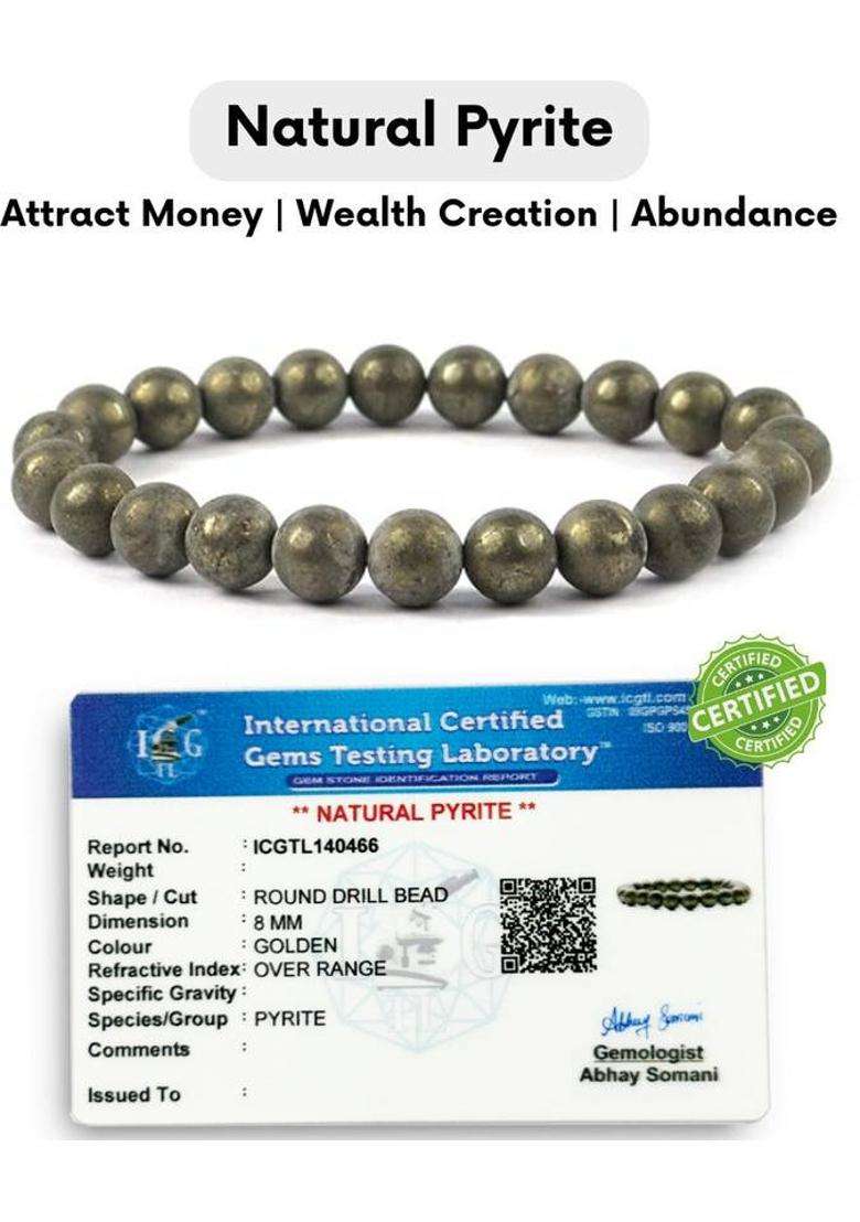 Pyrite, Crystal Beads, Agate, Crystal, Jade, Quartz Bracelet - Indya