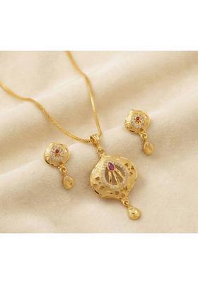 Brass Gold-plated Gold Jewel Set  (Pack of 1)