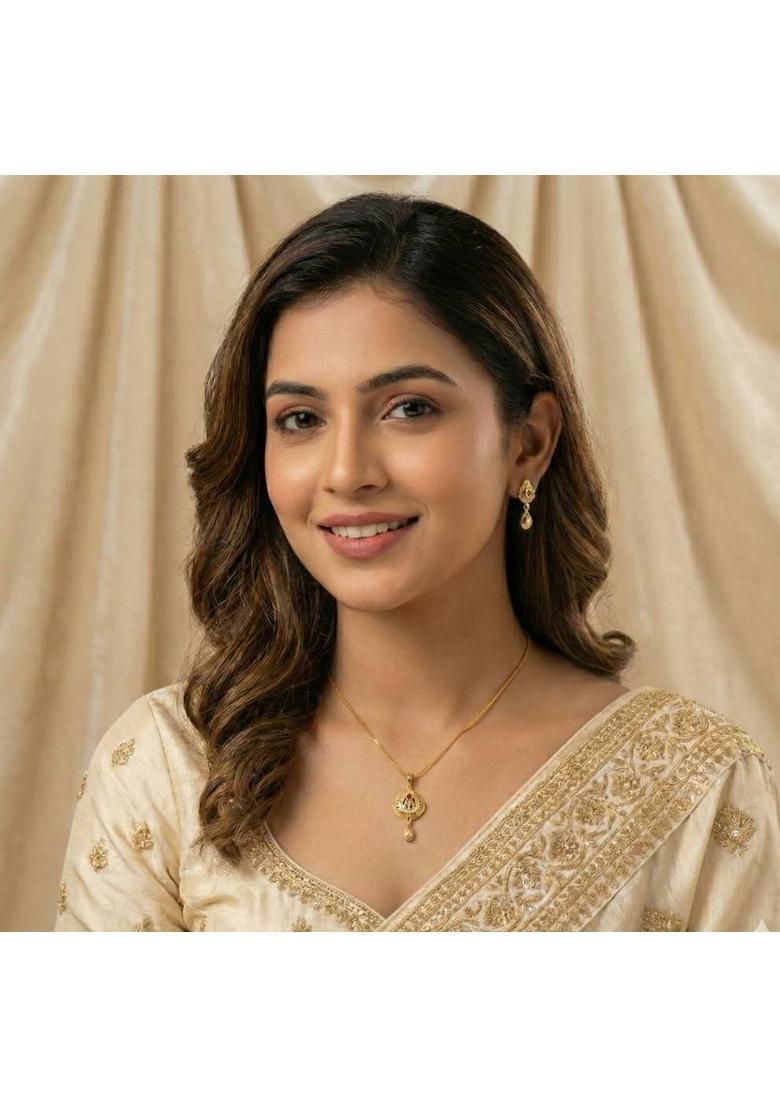 Brass Gold-plated Gold Jewel Set  (Pack of 1) - Indya