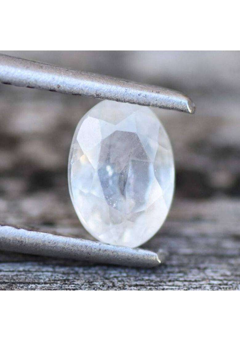 9.25 Ratti Natural White Sapphire Gemstone for Men and Women Lab Certified Stone Sapphire Ring - Indya