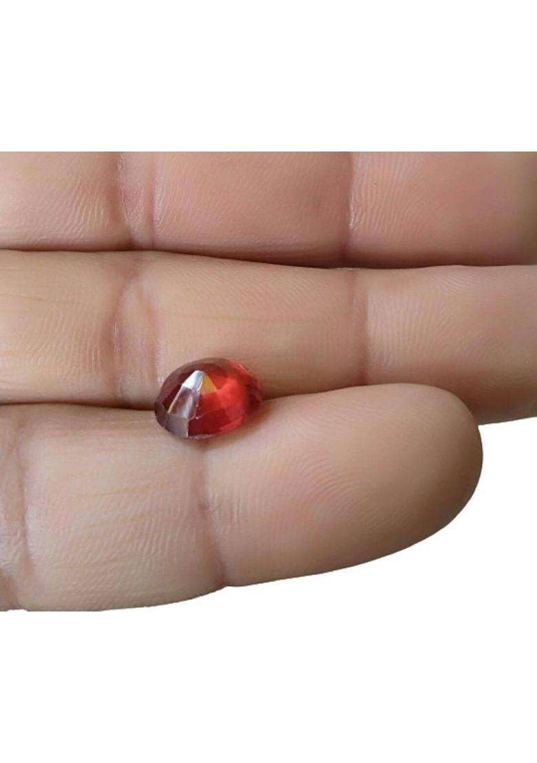 Garnet Gemstone Natural Certified (Gomed) Stone 5.25 Carat Garnet Stone Ear Thread - Indya